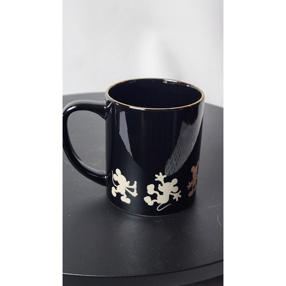 Disney Coffee Mug - Mickey Mouse Millennial BLACK WITH Gold Rim NEW - Picture 3 of 4
